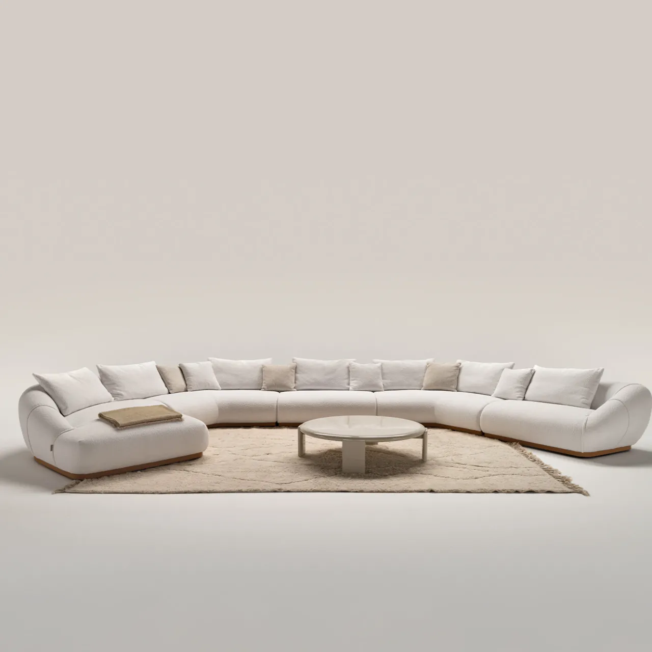 Ferri 1956 Sofas<Manila Modular Curved White Sofa by Palomba + Serafini #2