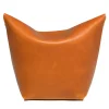 Tonucci Collection Ottomans & Poufs<Mao Orange Leather Pouf by Viola Tonucci