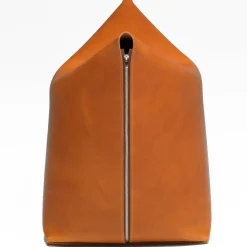 Tonucci Collection Ottomans & Poufs<Mao Orange Leather Pouf by Viola Tonucci
