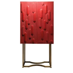 Artèpura Bar Cabinets<Marcello Red Leather Bar Cabinet