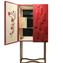 Artèpura Bar Cabinets<Marcello Red Leather Bar Cabinet