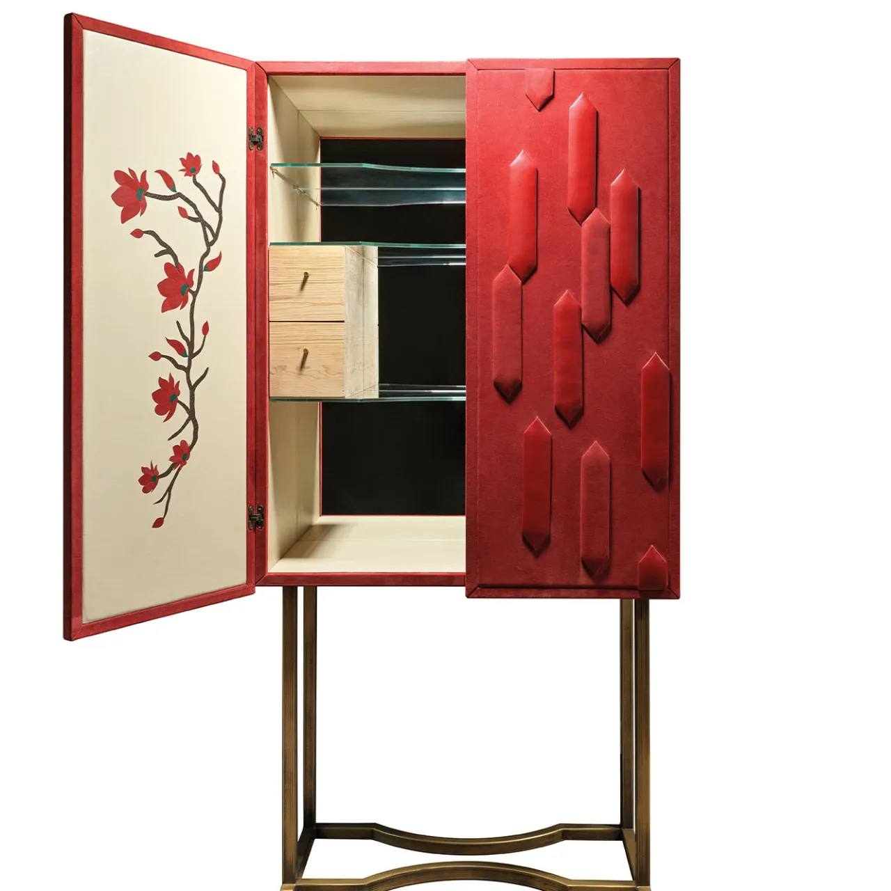 Artèpura Bar Cabinets<Marcello Red Leather Bar Cabinet
