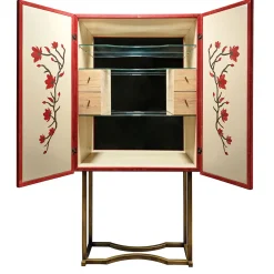 Artèpura Bar Cabinets<Marcello Red Leather Bar Cabinet