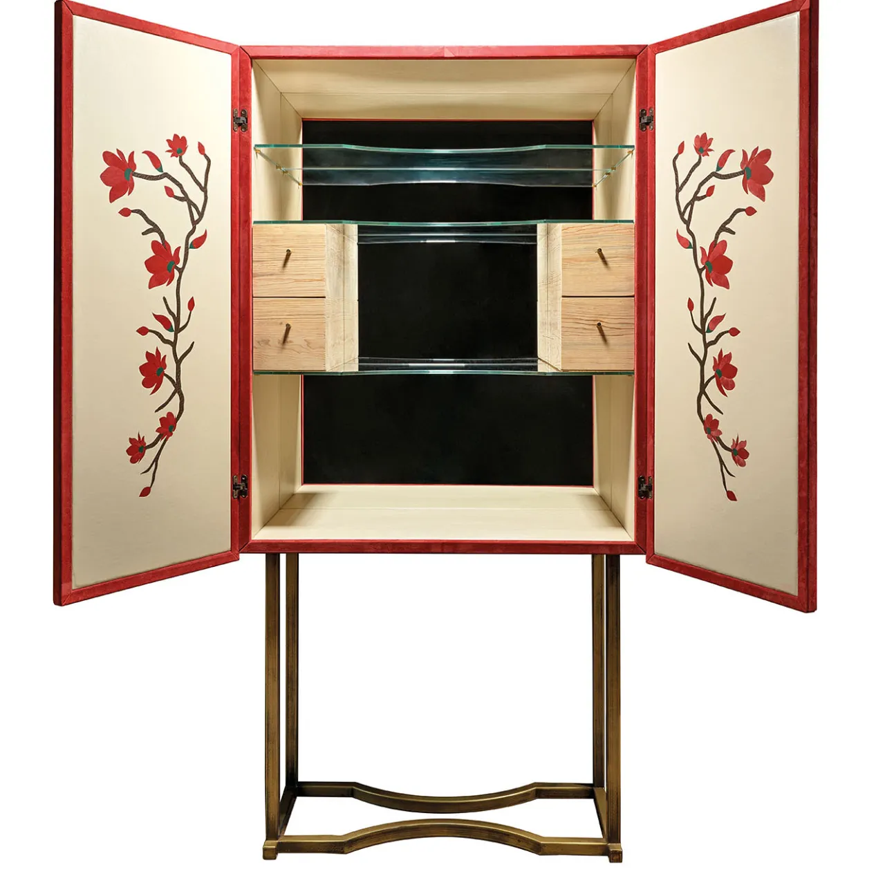 Artèpura Bar Cabinets<Marcello Red Leather Bar Cabinet