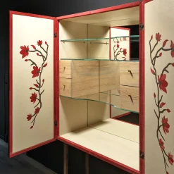 Artèpura Bar Cabinets<Marcello Red Leather Bar Cabinet