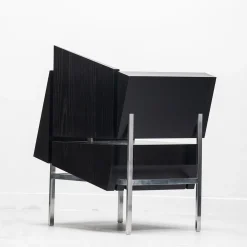 Paolo Pallucco Chairs<Mare Mosso Black Oak And Polished Aluminum Chair