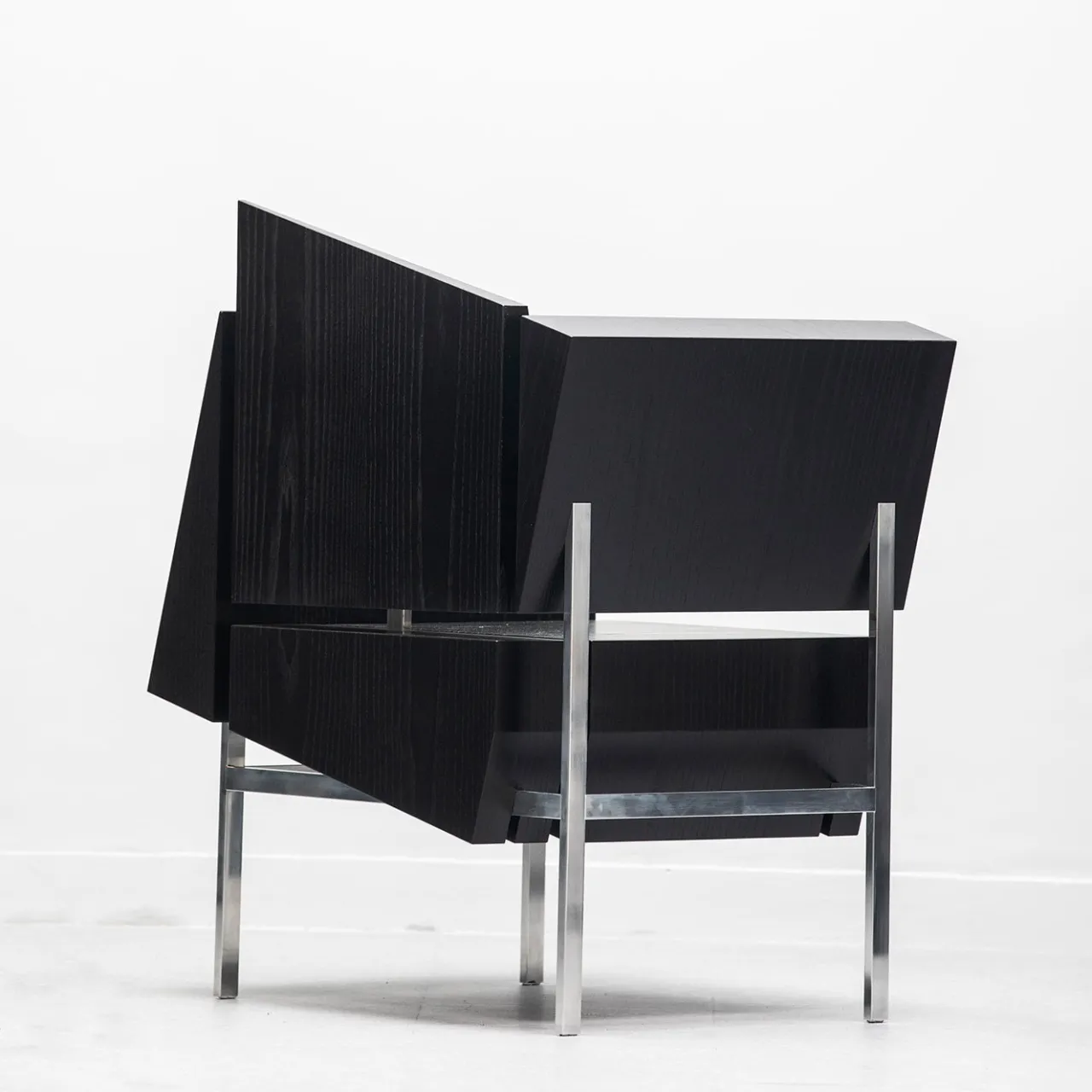 Paolo Pallucco Chairs<Mare Mosso Black Oak And Polished Aluminum Chair