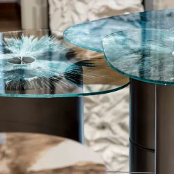 Atelier Frigerio Mirva Side Tables<Marea Small Side Table with Tempered Glass Top