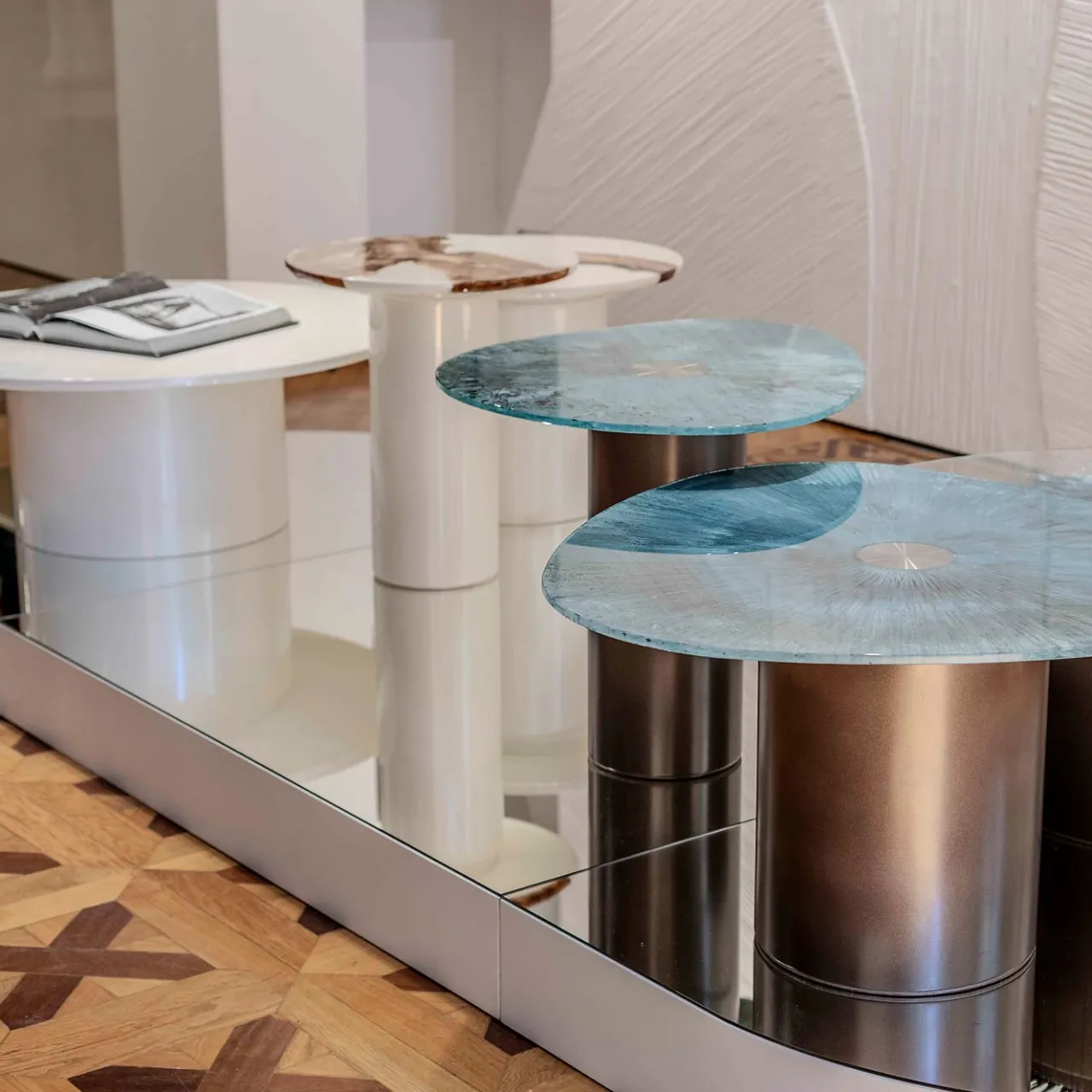 Atelier Frigerio Mirva Side Tables<Marea Small Side Table with Tempered Glass Top
