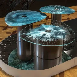 Atelier Frigerio Mirva Side Tables<Marea Small Side Table with Tempered Glass Top
