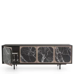 Morica Design Sideboards Buffets<Margarette 4-Door Breccia Imperiale Marble-Effect Sideboard