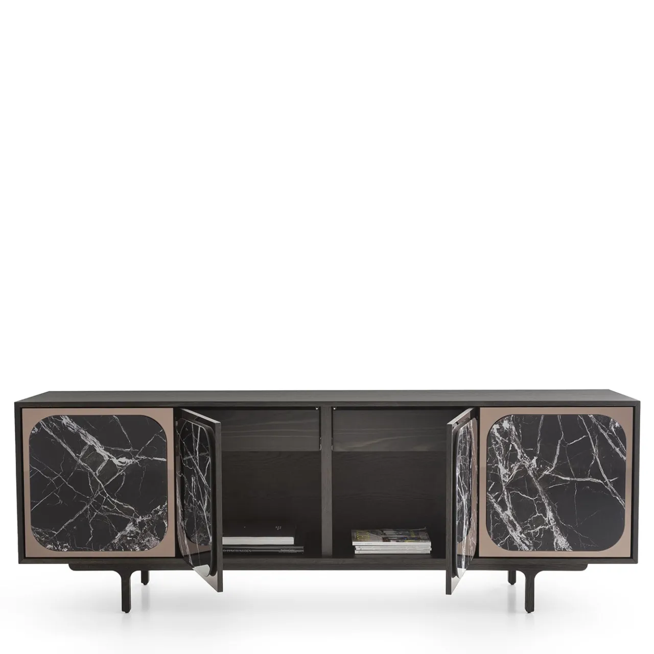 Morica Design Sideboards Buffets<Margarette 4-Door Breccia Imperiale Marble-Effect Sideboard