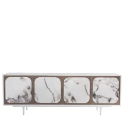 Morica Design Sideboards Buffets<Margarette 4-Door Trinity White Marble-Effect Sideboard