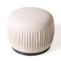 Mantellassi 1926 Ottomans & Poufs<Margot round off white pouf