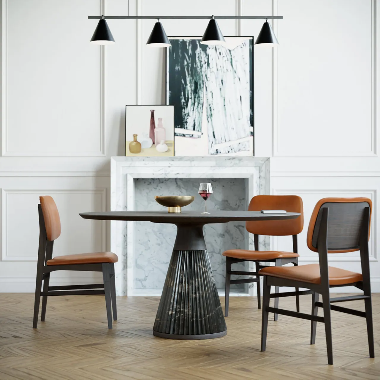 Morelato Dining Tables<Marilyn Black Emperador Marble Dining Table