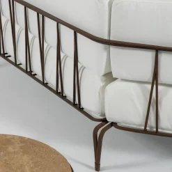 Officina Ciani Outdoor Sofas & Benches<Marina White Fabric & Brown Steel Outdoor Sofa
