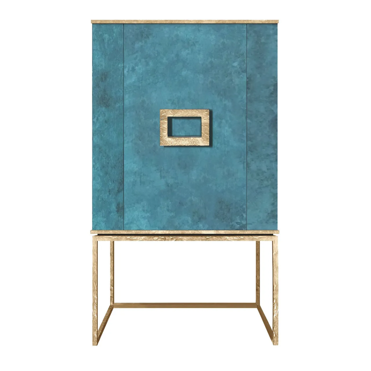 Isabella Costantini Bar Cabinets<Marion Turquoise & Gold Bar Cabinet