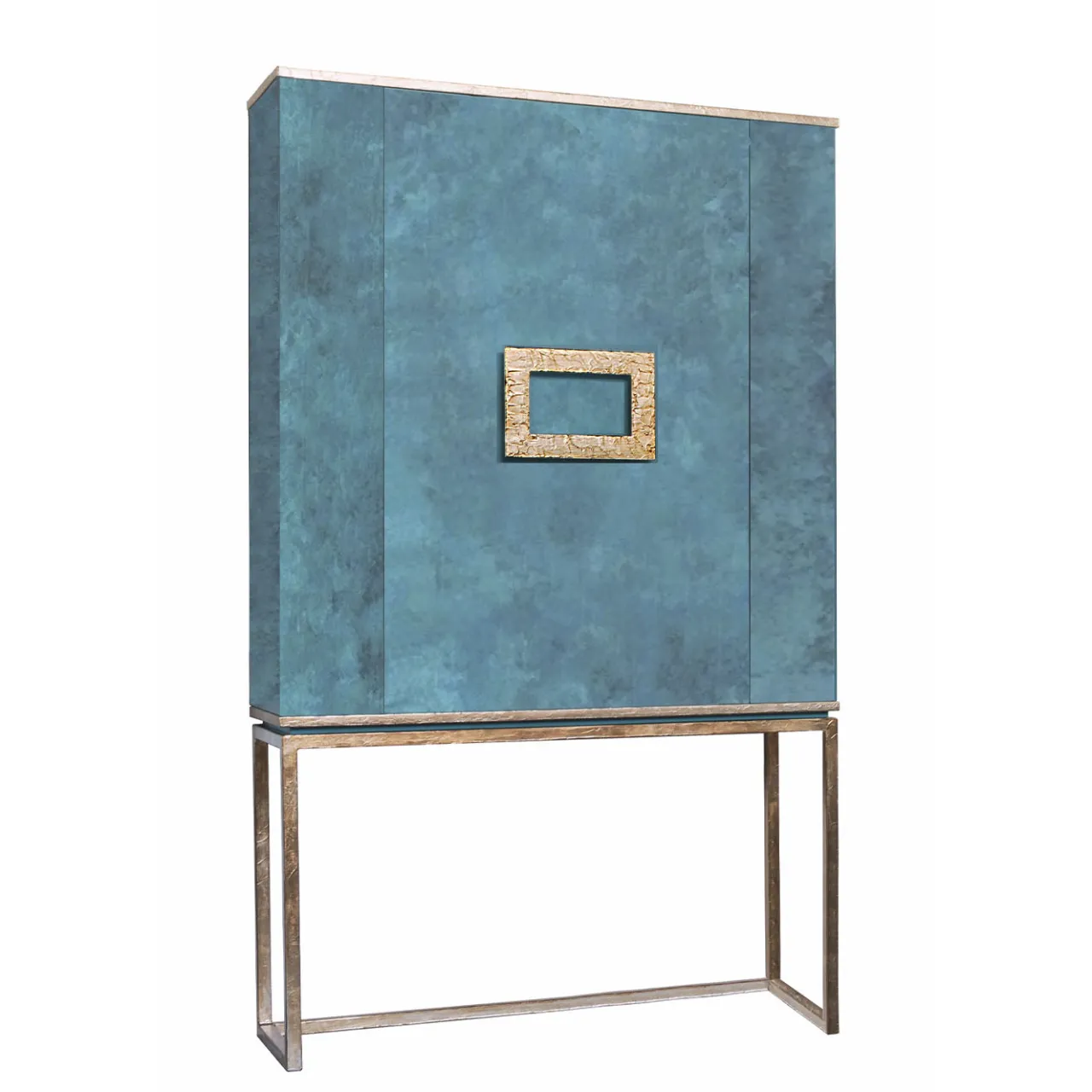 Isabella Costantini Bar Cabinets<Marion Turquoise & Gold Bar Cabinet