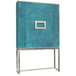 Isabella Costantini Bar Cabinets<Marion Turquoise & Silver Bar Cabinet