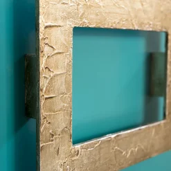 Isabella Costantini Bar Cabinets<Marion Turquoise Matte Lacquer & Gold Bar Cabinet