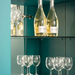 Isabella Costantini Bar Cabinets<Marion Turquoise Matte Lacquer & Gold Bar Cabinet