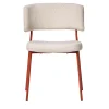 TrabA' Chairs<Marlen Met Im Beige Fabric & Brick-Red Metal Chair by EP Studio