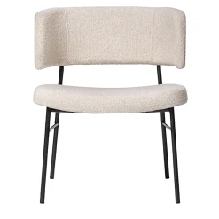 TrabA' Lounge Chairs<Marlen White Fabric & Black Metal Lounge Chair by EP Studio