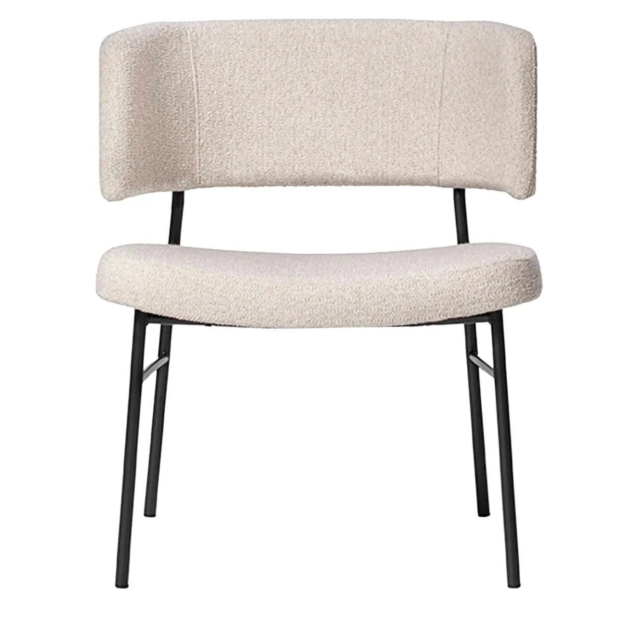 TrabA' Lounge Chairs<Marlen White Fabric & Black Metal Lounge Chair by EP Studio
