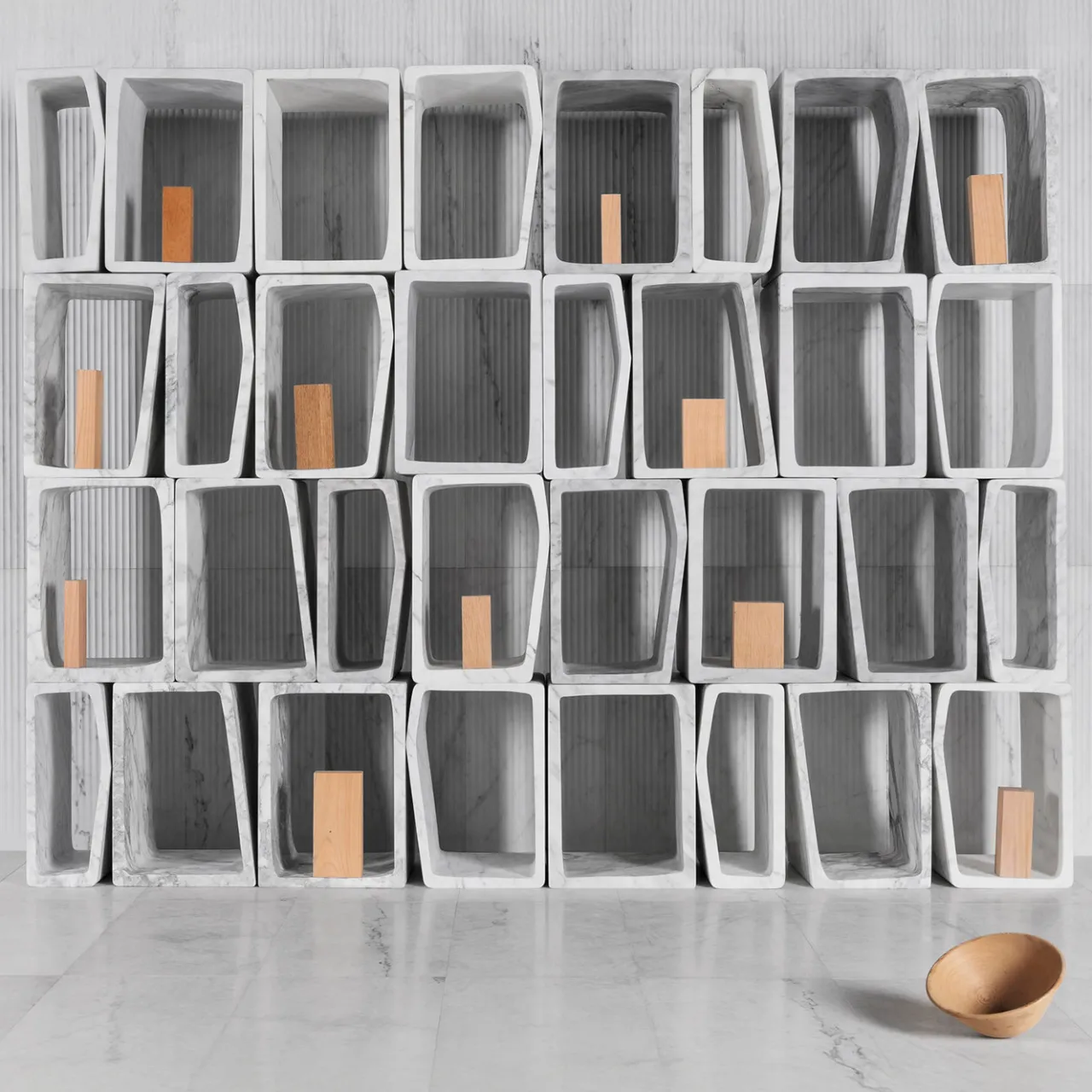 Luce Di Carrara Stools<Marmeria White Marble Module