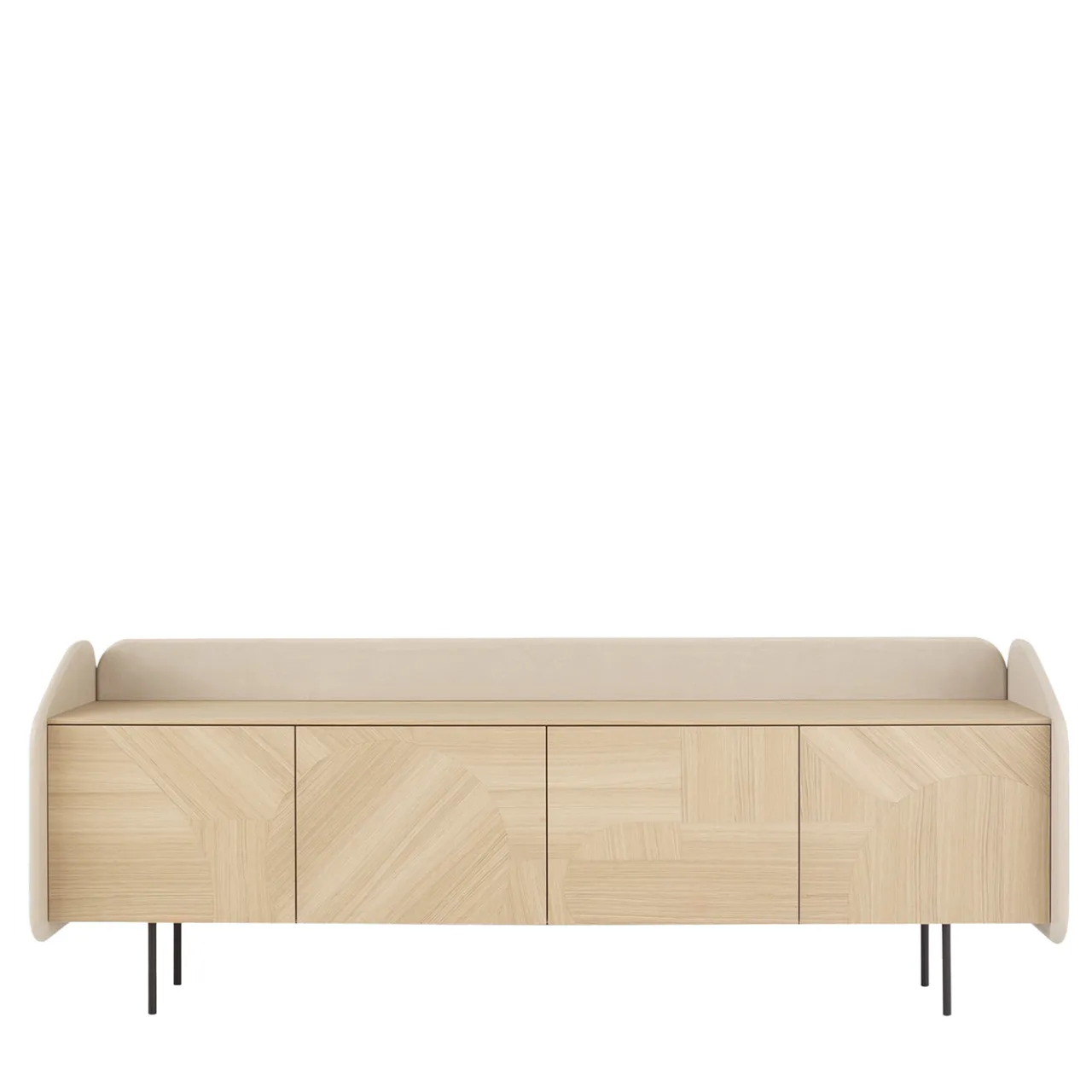 Morica Design Sideboards Buffets<Marmorino lacquered INTARSIO Sideboard with Hand-Inlaid Natural Oak Shell