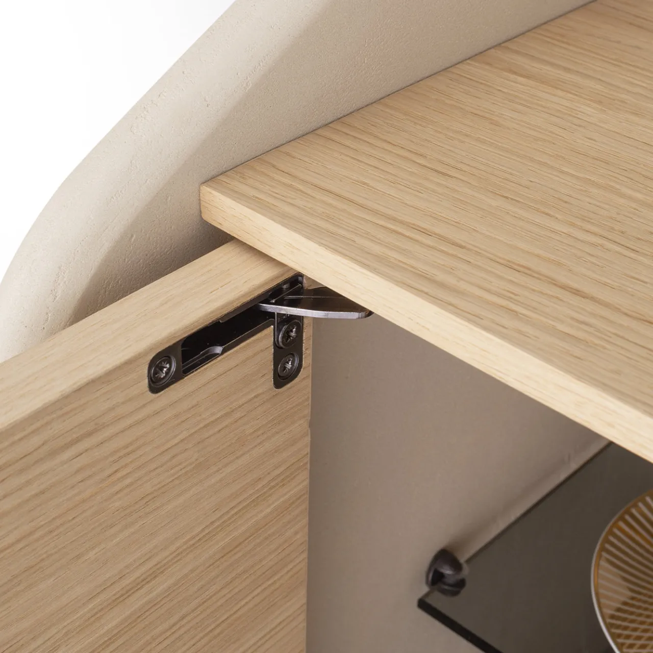 Morica Design Sideboards Buffets<Marmorino lacquered INTARSIO Sideboard with Hand-Inlaid Natural Oak Shell