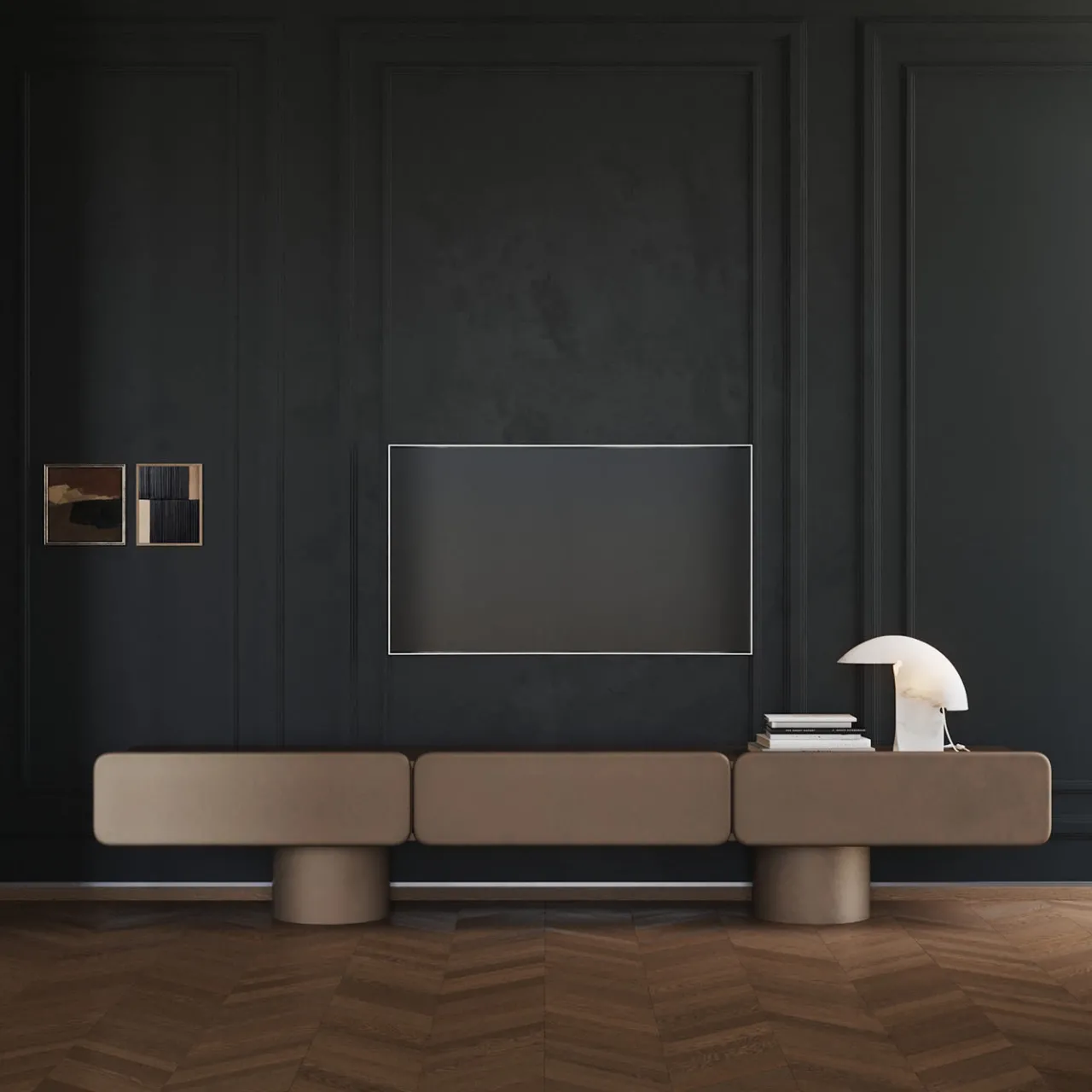 Ultramobili Sideboards Buffets<Marte Bronze Metal Effect Low Sideboard