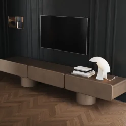Ultramobili Sideboards Buffets<Marte Bronze Metal Effect Low Sideboard