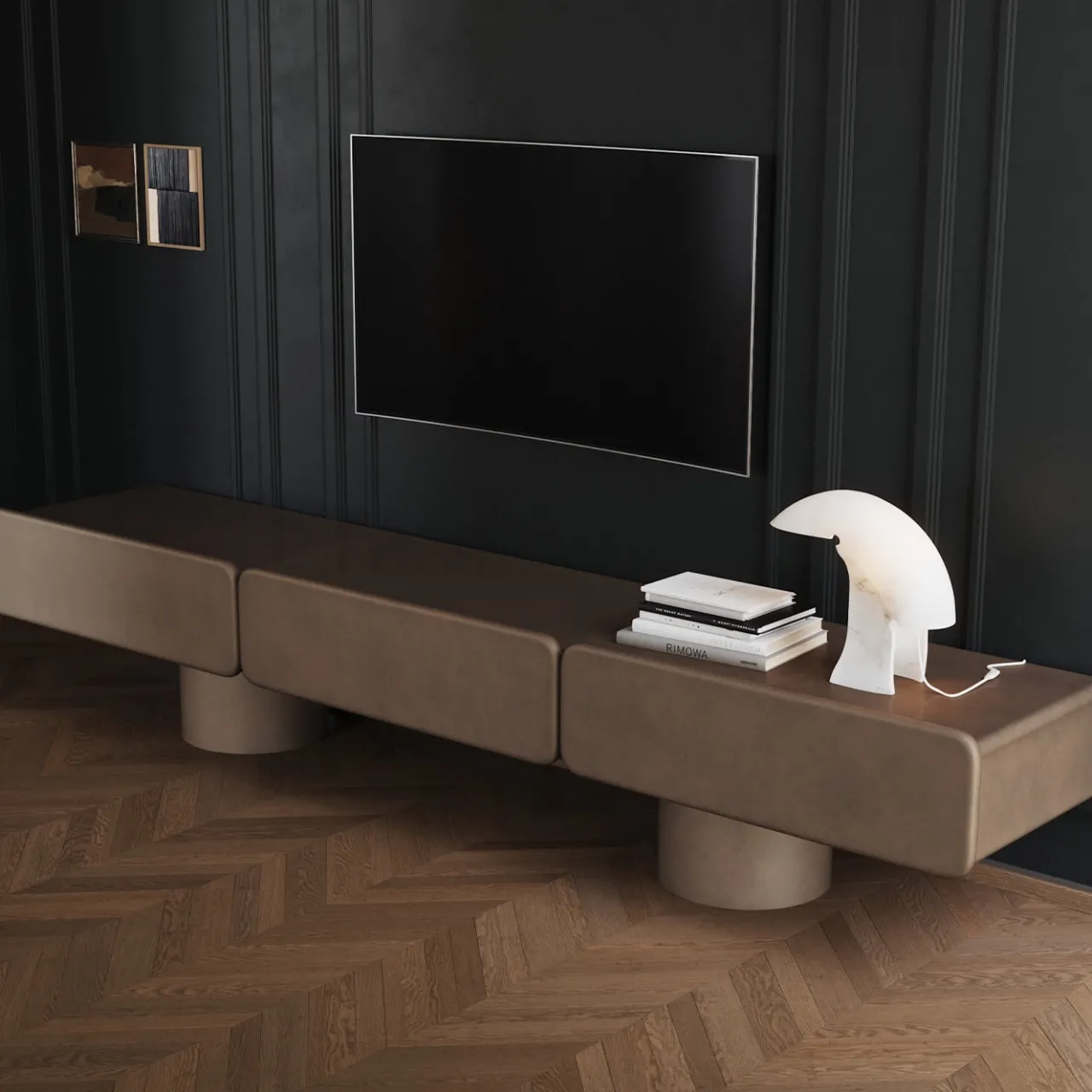 Ultramobili Sideboards Buffets<Marte Bronze Metal Effect Low Sideboard