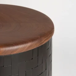 Splot Design Ottomans & Poufs<Mastio Black Wood Pouf