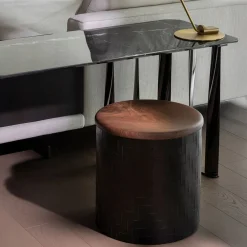 Splot Design Ottomans & Poufs<Mastio Black Wood Pouf
