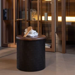 Splot Design Ottomans & Poufs<Mastio Black Wood Pouf