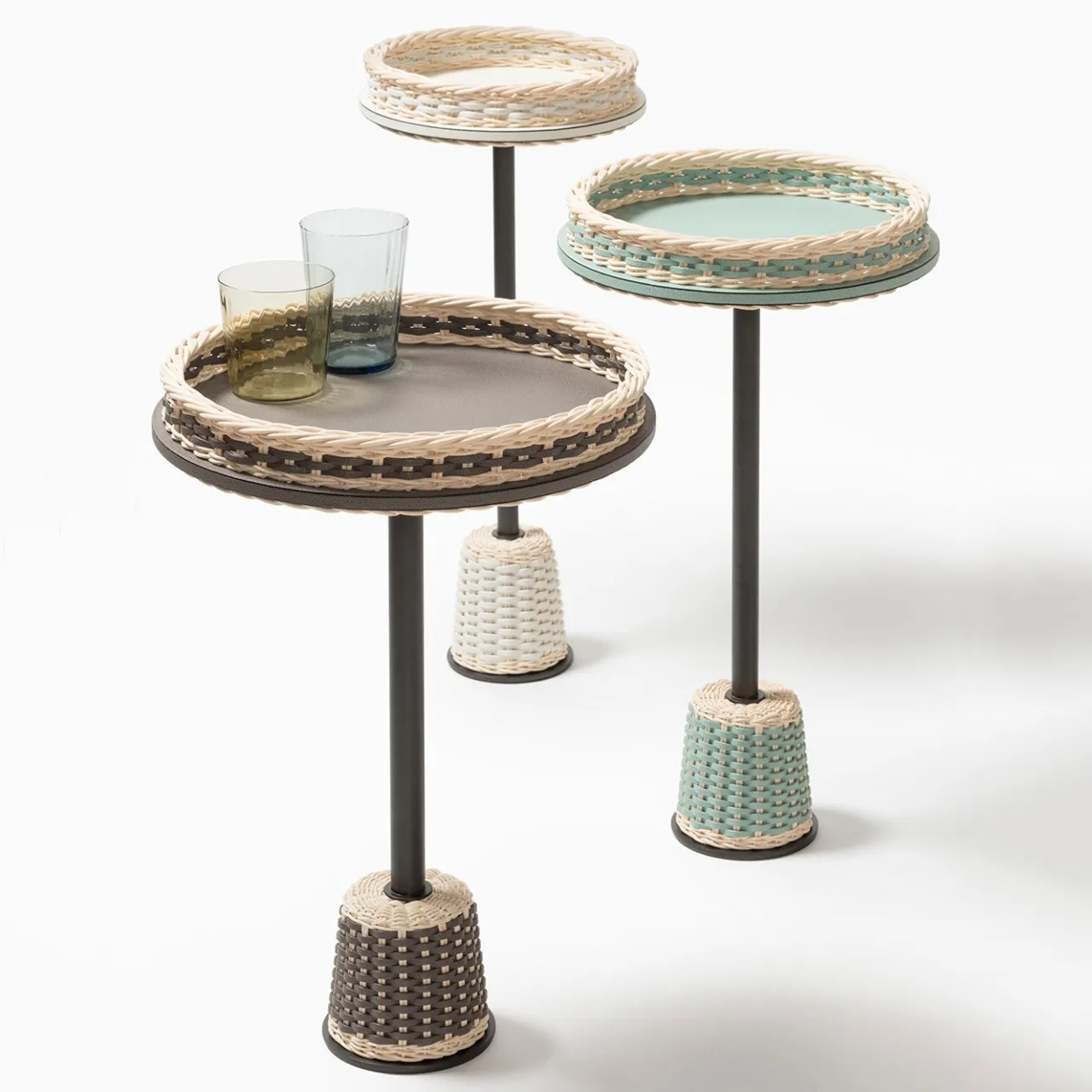 Giobagnara Side Tables<Matisse Leather & Rattan Side Table - Large