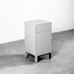 Paolo Pallucco Nightstands<Matte Gray And Black Lacquered Wood Nightstand