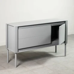 Paolo Pallucco Sideboards Buffets<Matte Gray Lacquered Wood Sideboard