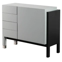 Paolo Pallucco Cabinets<Matte Gray Lacquered Wood Cabinet With Door