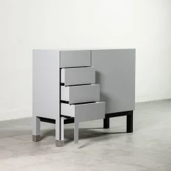 Paolo Pallucco Cabinets<Matte Gray Lacquered Wood Cabinet With Door