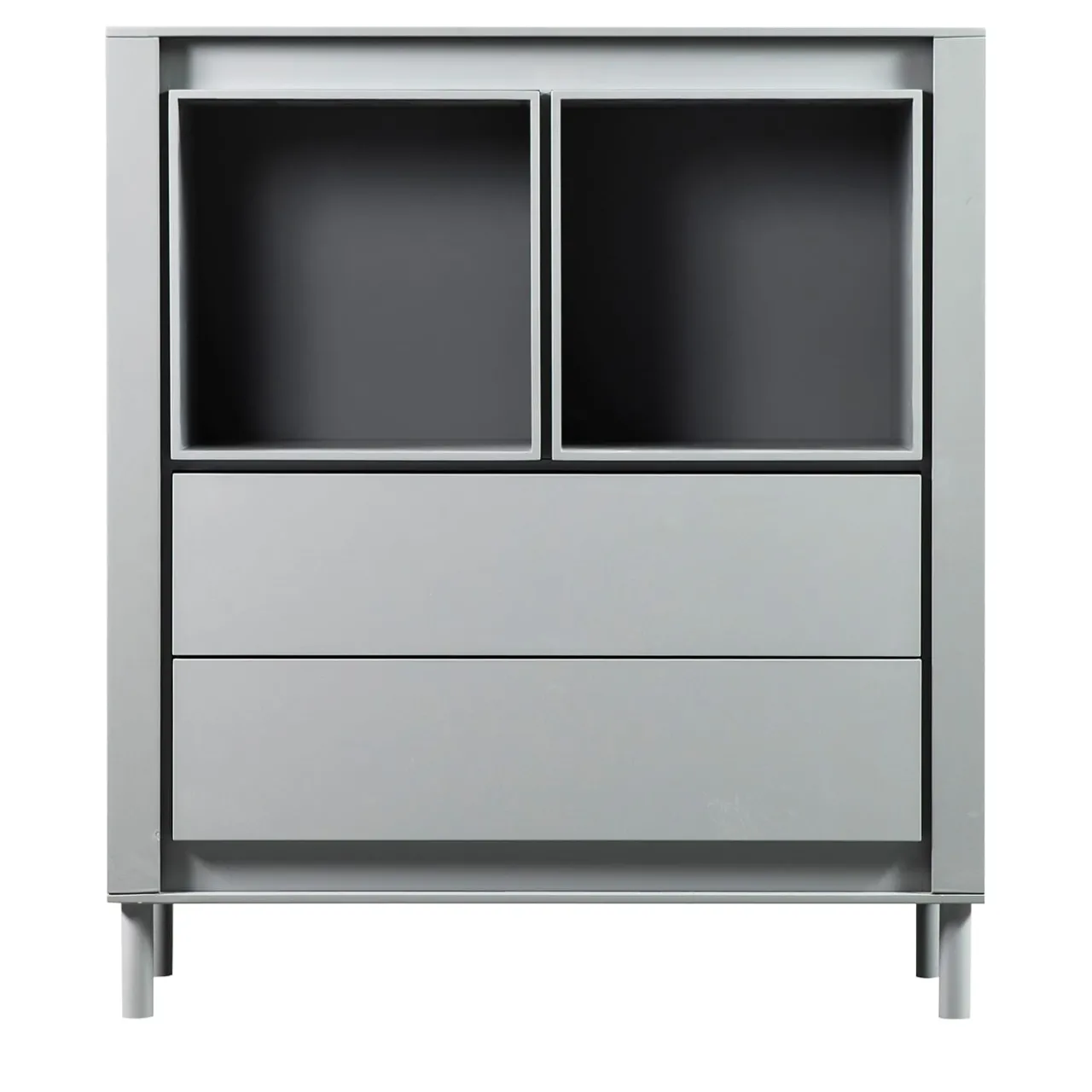 Paolo Pallucco Cabinets<Matte Gray Lacquered Wood Cabinet #B