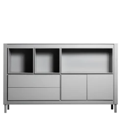 Paolo Pallucco Cabinets<Matte Gray Lacquered Wood Cabinet #C