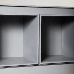 Paolo Pallucco Cabinets<Matte Gray Lacquered Wood Cabinet #C