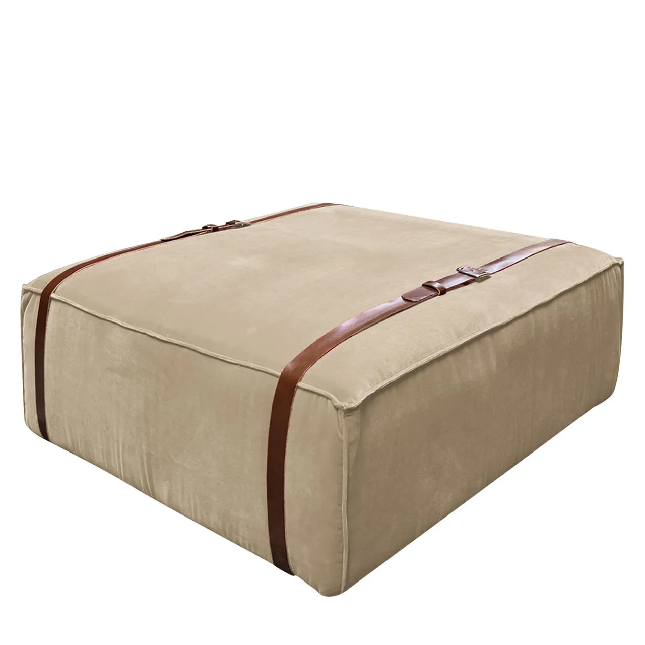 DLA Design Lab Ottomans & Poufs<Maxi Docker Beige Velvet Pouf