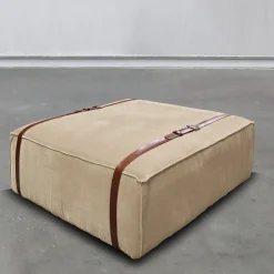 DLA Design Lab Ottomans & Poufs<Maxi Docker Beige Velvet Pouf