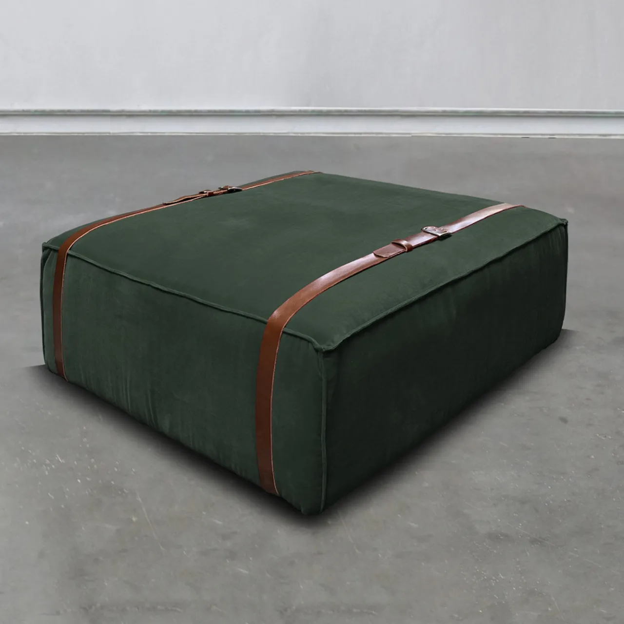 DLA Design Lab Ottomans & Poufs<Maxi Docker English Green Velvet Pouf