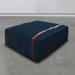 DLA Design Lab Ottomans & Poufs<Maxi Docker Navy Velvet Pouf