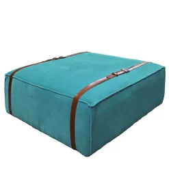 DLA Design Lab Ottomans & Poufs<Maxi Docker Turquoise Velvet Pouf